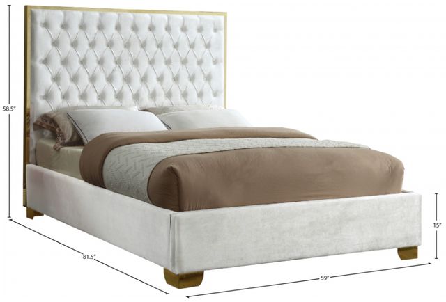 Meridian Furniture Lana White Full Upholstered Panel Bed-1