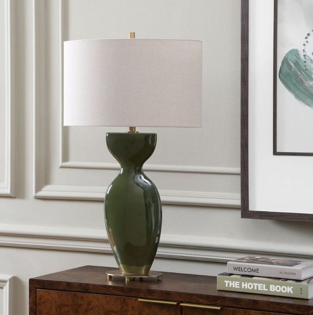 Uttermost® Curhan Moss Green Glaze Table Lamp-2