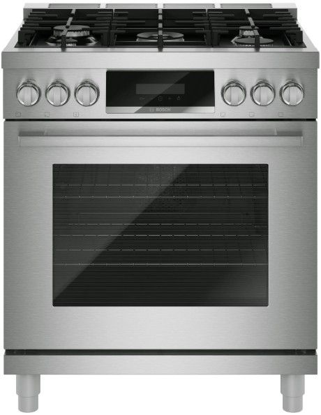 Bosch® 800 Series 30” Stainless Steel Freestanding Dual Fuel Range-0