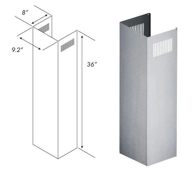 ZLINE 36" Stainless Steel Chimney Extension -2