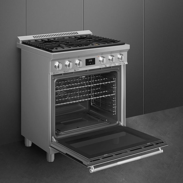 Smeg Professional 30" Stainless Steel Pro Style Gas Range-3