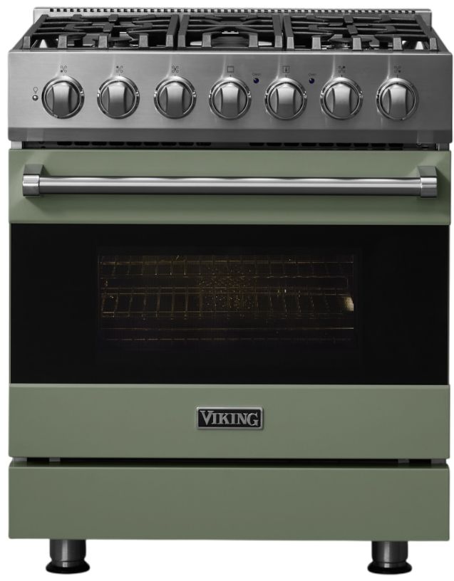 Viking® 3 Series 30" Eucalyptus Propane Pro Style Gas Range-2