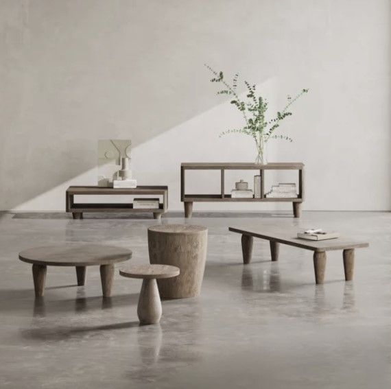 Jofran Inc. Origins Washed Sand Storage Cocktail Table-1