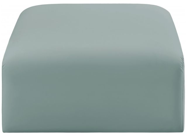 Meridian Furniture Arc Mint Green Vegan Leather Ottoman-1