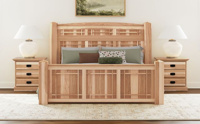 A-America® Amish Highlands Natural Queen Arch Panel Bed-1