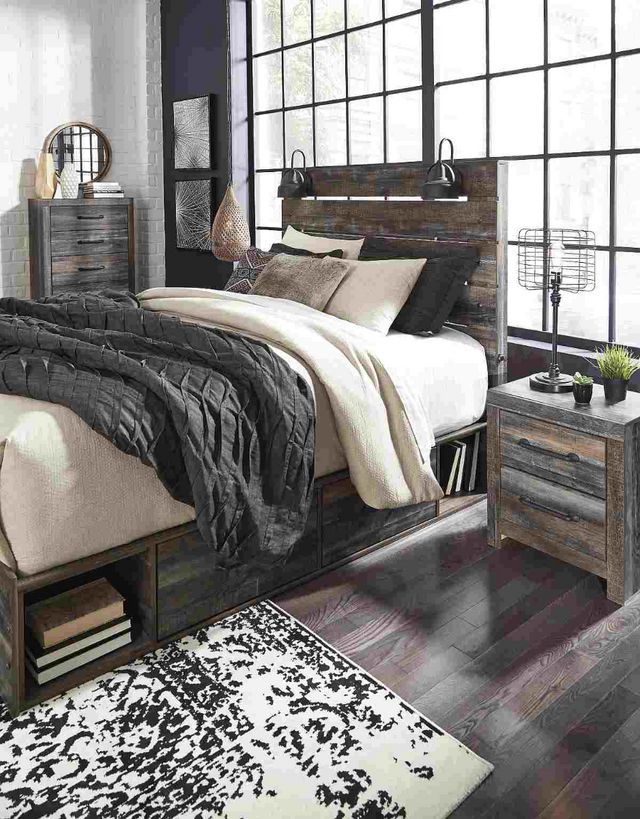 Signature Design by Ashley® Drystan Brown Queen 4-Drawer Storage Panel Bed-3