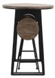 Sagebrook Home Metal and Wood Brown 41" Table with Folding Chairs-0