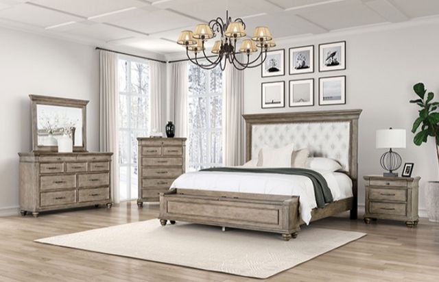 Furniture of America® Philomath 4-Piece Aged Oak Queen Bedroom Set-0