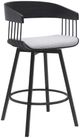 Armen Living Athena Light Gray/Black Swivel Counter Stool-0