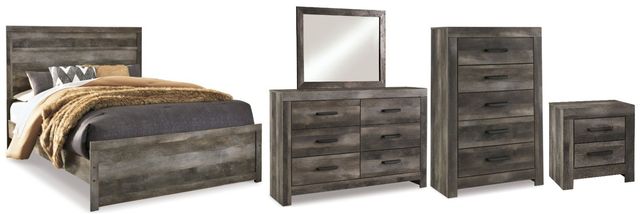 Signature Design by Ashley® Wynnlow 5-Piece Gray King Panel Bed Set-0