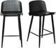 Moe's Home Collection Looey 2-Piece Black Counter Stool Set-1