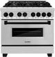 ZLINE Autograph Edition Legacy 36" Stainless Steel Pro Style Dual Fuel Range with Matte Black Accents-0