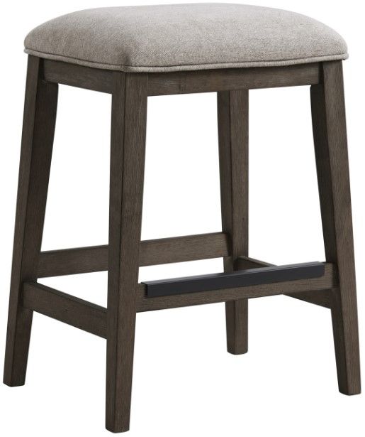 Intercon Hearst Beige/Reclaimed Chevron Backless Stool-0