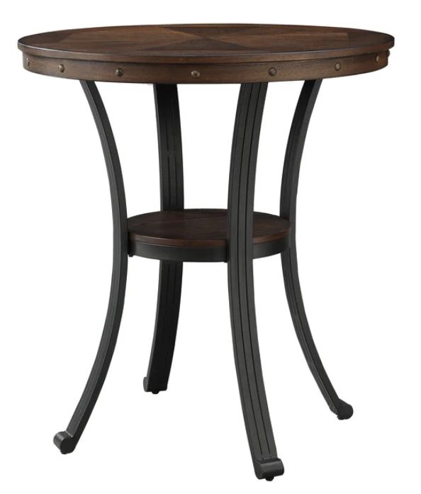Powell® Franklin Brown Pub Table with Black Base-0