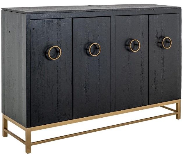 International Furniture Direct Dark Ebano Black Console-0