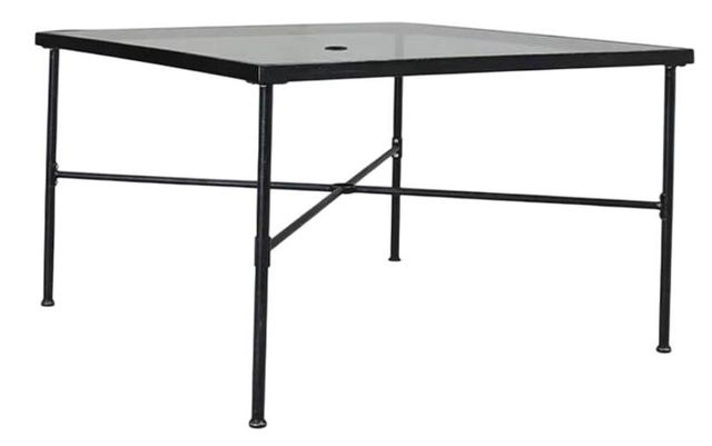 Sunset West Provence Glass Top/Metal Outdoor Dining Table with Century Pewter Frame-0