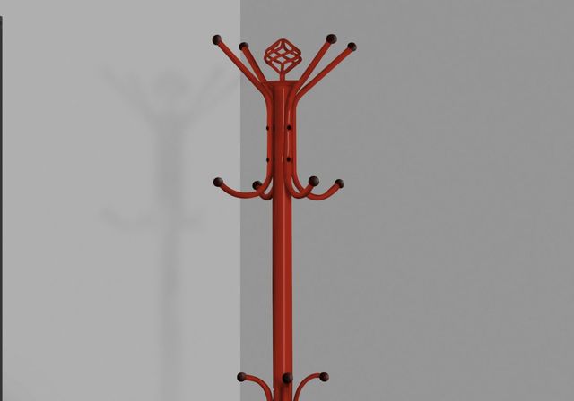 Monarch Specialties Inc. 70" Red Metal Coat rack-2