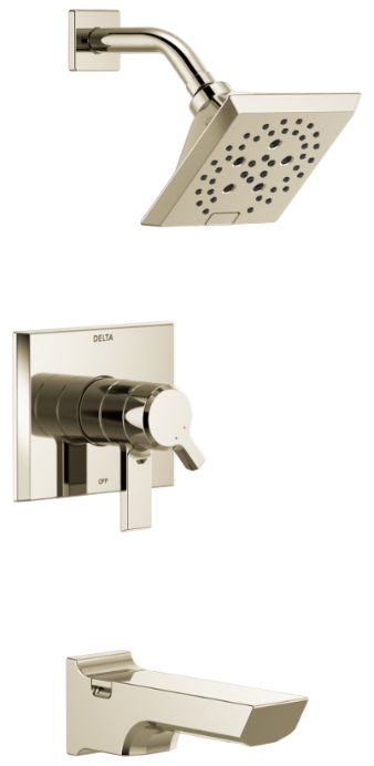 Delta Pivotal® Monitor® 17 Series Lumicoat® Polished Nickel H2Okinetic® Tub and Shower-0