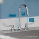 Elkay Chrome 8" Centerset Concealed Deck Faucet with 5" Gooseneck Spout and 4" Wristblade Handles-3