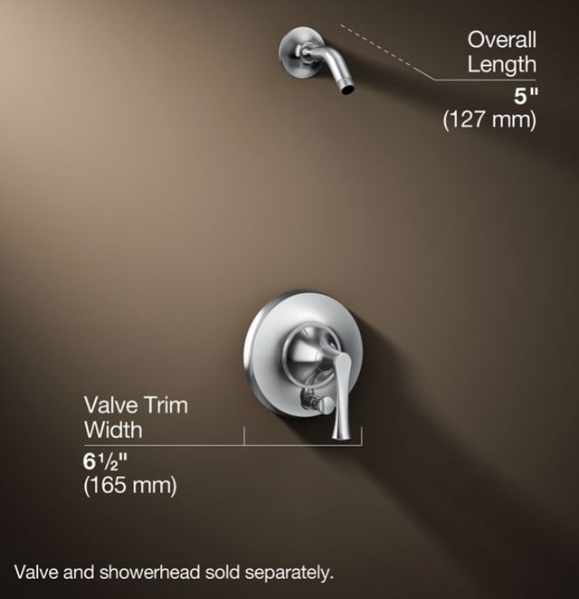 KOHLER® Buckley™ Rite-Temp® Polished Chrome Shower Trim Kit with Push-Button Diverter-2