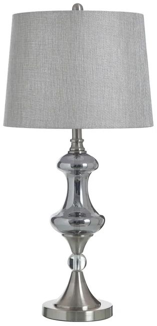 Stylecraft Brushed Nickel and Silver Glass Table Lamp-0