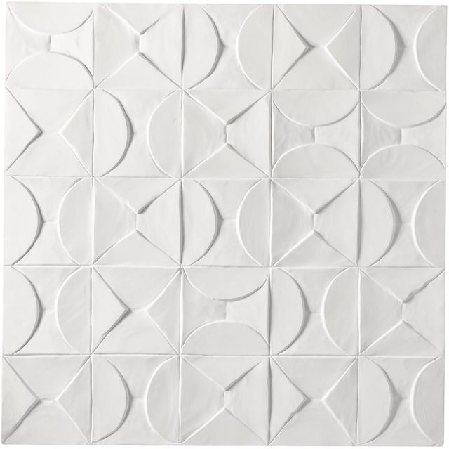 Deco Marche CosmoLiving by Cosmopolitan White 40” Geomteric Handmade Intricately Wall Decor-0