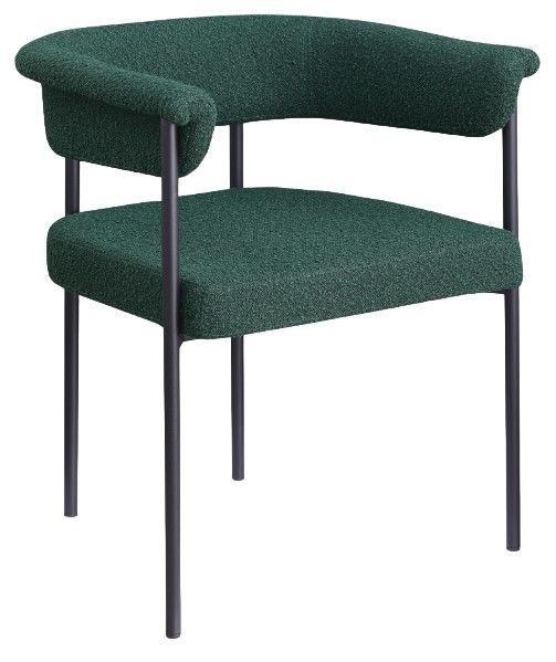 Meridian Furniture Malin Green Boucle Upholstered Dining Arm Chair-0