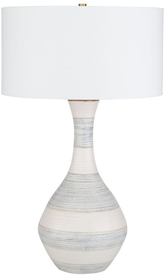 Uttermost® Potter Blue/Ivory/Tan Striped Table Lamp-0