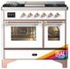 Ilve® Majestic III 40" Custom Pro Style Dual Fuel Natural Gas Range with Triple Glass Door and Copper Trim-0