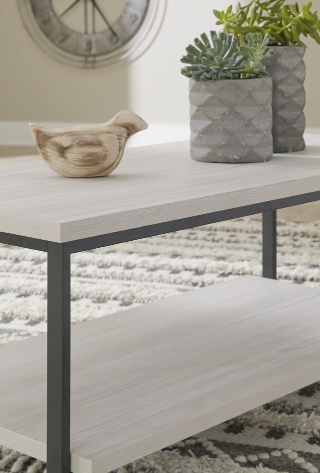 Signature Design by Ashley® Bayflynn Whitewash Coffee Table with Gray Framework-3