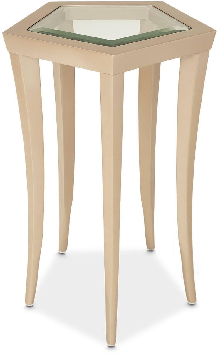 Michael Amini® La Rachelle Glass Top Chair Side Table with