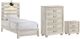 Elements International Fort Worth 3-Piece White Twin Bedroom Set-0