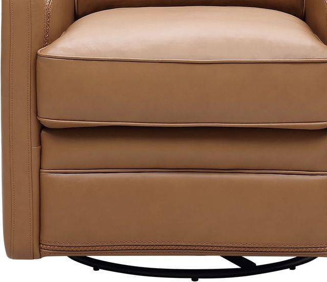 Leather Italia™ Georgetowne Turner Carmel Saddle Swivel Glider Chair-1