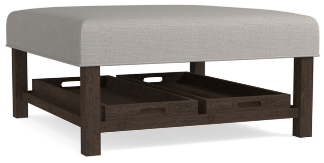 Bassett® Furniture Lori Square Ottoman with Trays-0