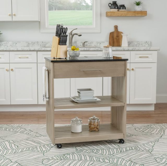 Linon Giovanna Black/Gray Kitchen Cart-1