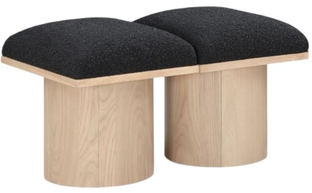 Meridian Furniture Pavilion Black/Natural 31" Modular Bench Set-0