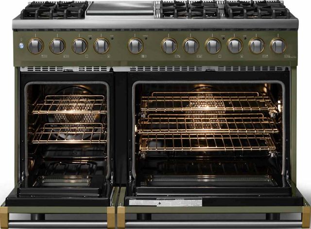 Viking® 5 Series 48" Martini Pro Style Dual Fuel (NG) Range with Brushed Brass Trim-1