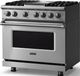Viking® 5 Series 36" Stainless Steel Pro Style Dual Fuel (LP) Range with Polished Chrome Trim-3