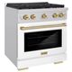 ZLINE Autograph Edition 30" Stainless Steel Pro Style Gas Range with White Matte Door-3