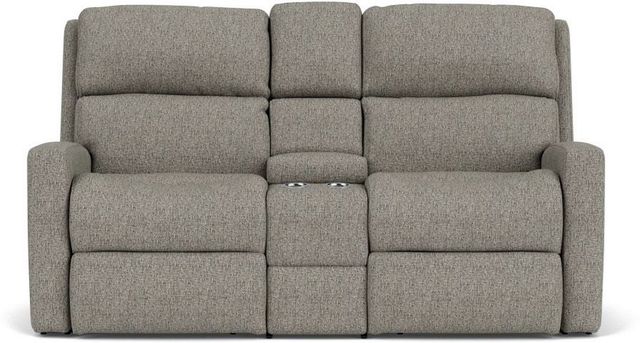 Flexsteel® Catalina Silver Slate Reclining Loveseat-2