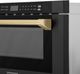 ZLINE Autograph Edition 24" 1.2 Cu. Ft. Black Stainless Steel Built-in Microwave Drawer with Champagne Bronze Handle-4