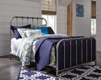 Signature Design by Ashley® Nashburg Silver Twin Metal Bed-2