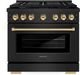 ZLINE Autograph Edition Paramount 36" Black Stainless Steel Pro Style Dual Fuel Range with Polished Gold Accents-0