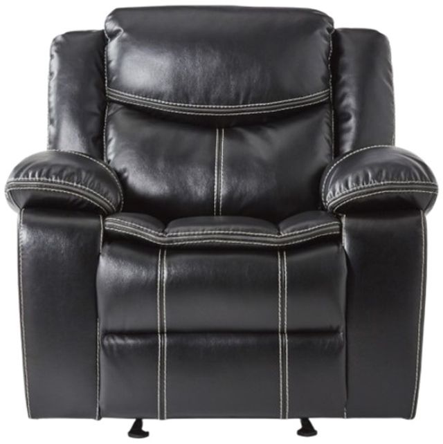 Homelegance® Bastrop Black Manual Glider Recliner-2