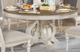 Furniture of America® Arcadia Antique White Round Dining Table with Brown Top -0