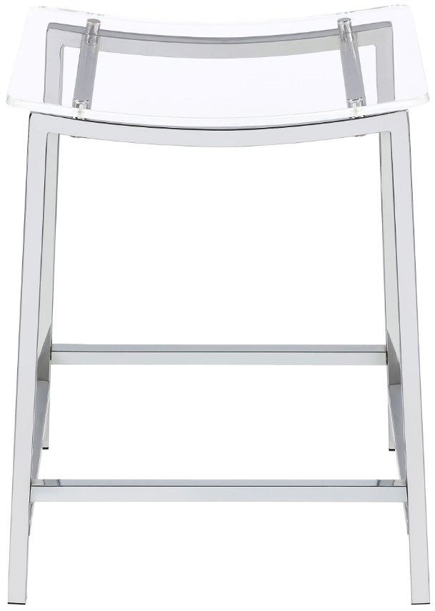 Coaster® Jovani Chrome/Clear 2-Piece Acrylic Backless Counter Bar Stools Set-1