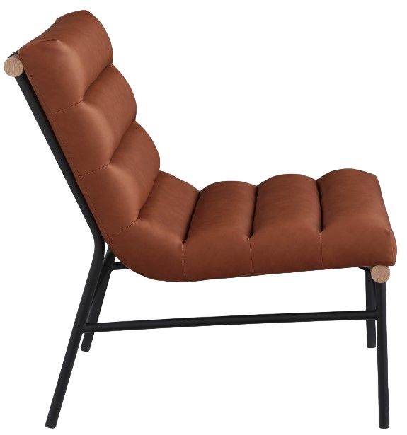 Meridian Furniture Burke Cognac/Black Vegan Leather Accent Chair-2