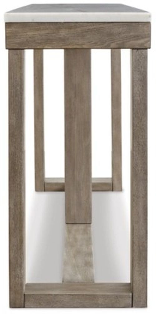 Signature Design by Ashley® Loyaska Ivory Sofa Table with Brown Base -2