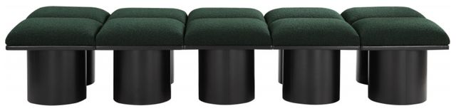 Meridian Furniture Pavilion 10-Piece Green/Black 78" Modular Bench Set-1