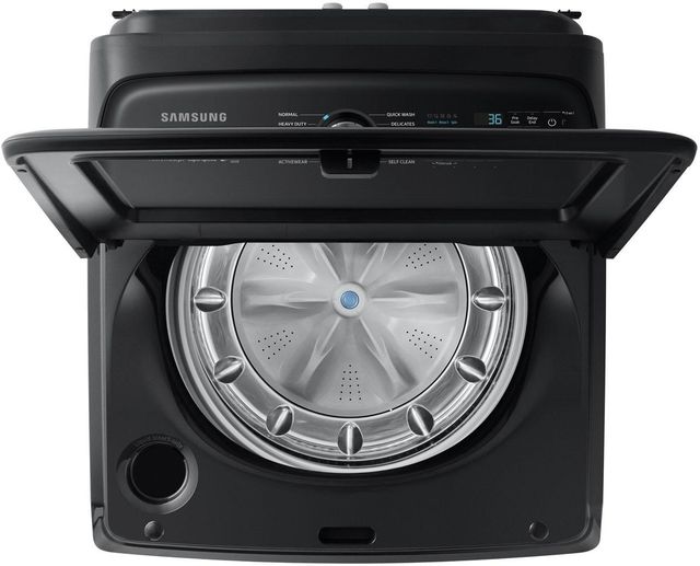 Samsung 5.0 Cu. Ft. Fingerprint Resistant Black Stainless Steel Top Load Washer-1